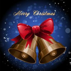 Small Bell Blue Sky Photography Scenery Backdrop Christmas Theme Banner IYC-406