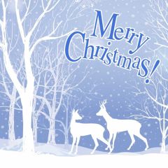 Tree Snow Deer Photography Scenery Backdrop Christmas Theme Banner IYC-414