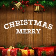 Christmas Small Bell Green Present Photography Scenery Backdrop Christmas Theme Banner IYC-436