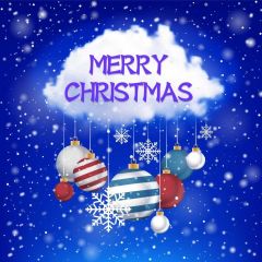 Ball Snow Cloud Snowflake Photography Scenery Backdrop Christmas Theme Banner IYC-440