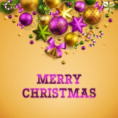 Ball Star Christmas Plant Photography Scenery Backdrop Christmas Theme Banner IYC-441