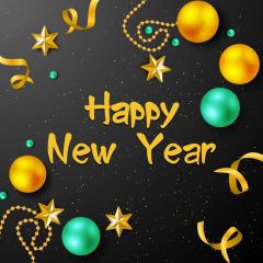 Ball New Year Star Ribbon Photography Scenery Backdrop Festival Celebration Theme Banner IYC-452