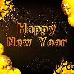 New Year Black Yellow Photography Scenery Backdrop Festival Celebration Theme Banner IYC-454