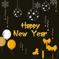 New Year Balloon Star Snowflake Photography Scenery Backdrop Festival Celebration Theme Banner IYC-455