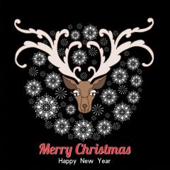 Christmas Deer Snowflake Photography Scenery Backdrop Christmas Theme Banner IYC-458