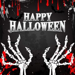 Blood Skeleton Hands Photography Scenery Backdrop Halloween Theme Banner IYC-460