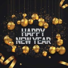 New Year Ball Ribbon Photography Scenery Backdrop Festival Celebration Theme Banner IYC-478