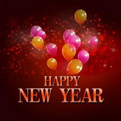 New Year Balloon Spot Photography Scenery Backdrop Festival Celebration Theme Banner IYC-480