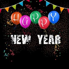 New Year Balloon Ribbon Photography Scenery Backdrop Festival Celebration Theme Banner IYC-481
