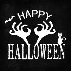 Paw Cat Black Bat Photography Scenery Backdrop Halloween Theme Banner IYC-500