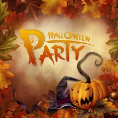 Lantern Maple Leaves Cap Photography Scenery Backdrop Halloween Theme Banner IYC-508