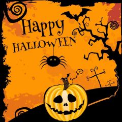 Lantern Tree Cross Spider Photography Scenery Backdrop Halloween Theme Banner IYC-509