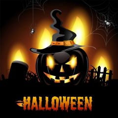 Lantern Fence Fire Cap Photography Scenery Backdrop Halloween Theme Banner IYC-512