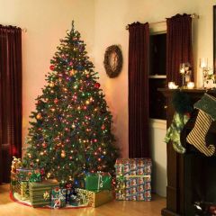 Tree Curtain Present Sock Photography Scenery Backdrop Christmas Theme Banner IYC-518