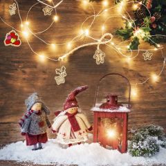 Snowman Light Snow Flower Tree Photography Scenery Backdrop Christmas Theme Banner IYC-523