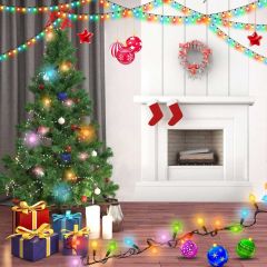 Tree Light Present Table Book Sock Photography Scenery Backdrop Christmas Theme Banner IYC-524