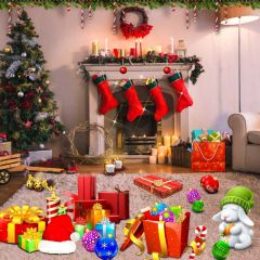 Sock Present Tree Candle Photography Scenery Backdrop Christmas Theme Banner IYC-532