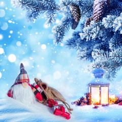 Snow Light Tree Sowman Photography Scenery Backdrop Christmas Theme Banner IYC-560