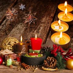 Candle Tree Star Snowflake Photography Scenery Backdrop Christmas Theme Banner IYC-564