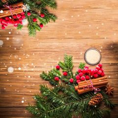 Leaves Flower Wood Snow Spot Photography Scenery Backdrop Christmas Theme Banner IYC-569