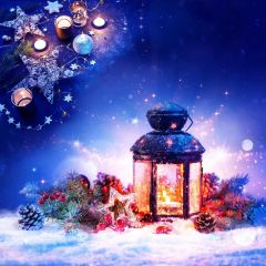 Star Candle Snow Light Photography Scenery Backdrop Christmas Theme Banner IYC-582