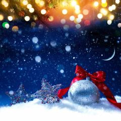 Ball Light Snow Star Photography Scenery Backdrop Christmas Theme Banner IYC-598