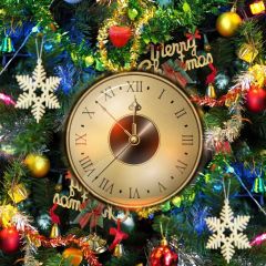 Clock Plant Snowflake Photography Scenery Backdrop Christmas Theme Banner IYC-609