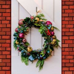Plant Circle Brick Wall Door Photography Scenery Backdrop Christmas Theme Banner IYC-619