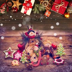 Sowman Present Star Snowflake Photography Scenery Backdrop Christmas Theme Banner IYC-622