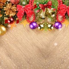Ball Wood Plant Small Bell Photography Scenery Backdrop Christmas Theme Banner IYC-632