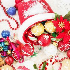 Hat Ball Snowflake Flower Photography Scenery Backdrop Christmas Theme Banner IYC-644