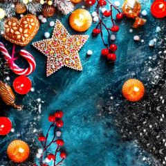 Star Ball Heart Light Flower Photography Scenery Backdrop Christmas Theme Banner IYC-662