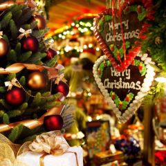 Tree Ball Present Light Photography Scenery Backdrop Christmas Theme Banner IYC-666