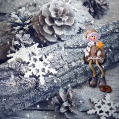 Flower Wood Snowflake Photography Scenery Backdrop Christmas Theme Banner IYC-667