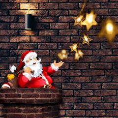 Santa Claus Brick Wall Light Photography Scenery Backdrop Christmas Theme Banner IYC-668