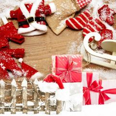 Present Fence Snow Christmas Clothes Photography Scenery Backdrop Christmas Theme Banner IYC-676