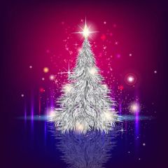 Tree Light Night Shadow Photography Scenery Backdrop Christmas Theme Banner IYC-682