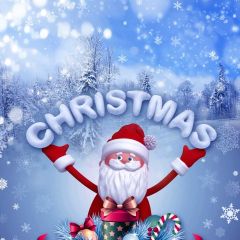 Christmas Snow Santa Claus Tree Photography Scenery Backdrop Christmas Theme Banner IYC-688