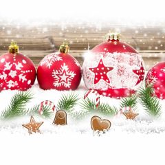 Ball Star Snow Small Bell Photography Scenery Backdrop Christmas Theme Banner IYC-697