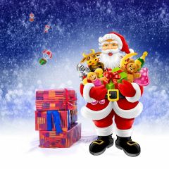 Santa Claus Present Present Snow Photography Scenery Backdrop Christmas Theme Banner IYC-700