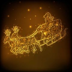 Deer Santa Claus Carriage Photography Scenery Backdrop Christmas Theme Banner IYC-703