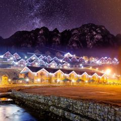 Light Mountain River House Photography Scenery Backdrop Christmas Theme Banner IYC-705