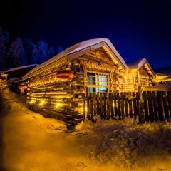 House Night Light Fence Photography Scenery Backdrop Christmas Theme Banner IYC-710