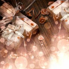 Present Bubble Flower Photography Scenery Backdrop Christmas Theme Banner IYC-713