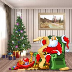 Santa Claus Tree Present Painting Photography Scenery Backdrop Christmas Theme Banner IYC-725