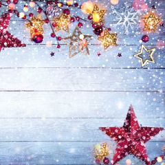 Wood Star Snowflake Ball Photography Scenery Backdrop Christmas Theme Banner IYC-728