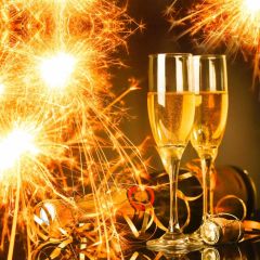 Glass Firework Night Drinks Photography Scenery Backdrop Christmas Theme Banner IYC-739
