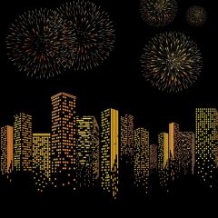 Building Light Night Sky Photography Scenery Backdrop Festival Celebration Theme Banner IYC-743