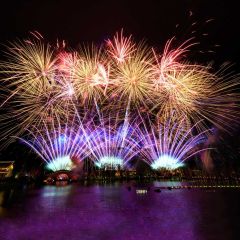 Firework Light River Photography Scenery Backdrop Christmas Theme Banner IYC-744