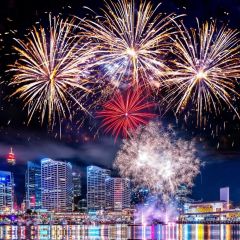 Firework House Light Night Photography Scenery Backdrop Festival Celebration Theme Banner IYC-751